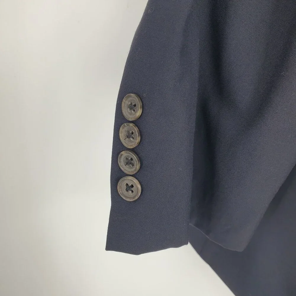 L.L. Bean Navy Blue 2‎ Button Timeless Business Office Blazer Suit Jacket 46 R