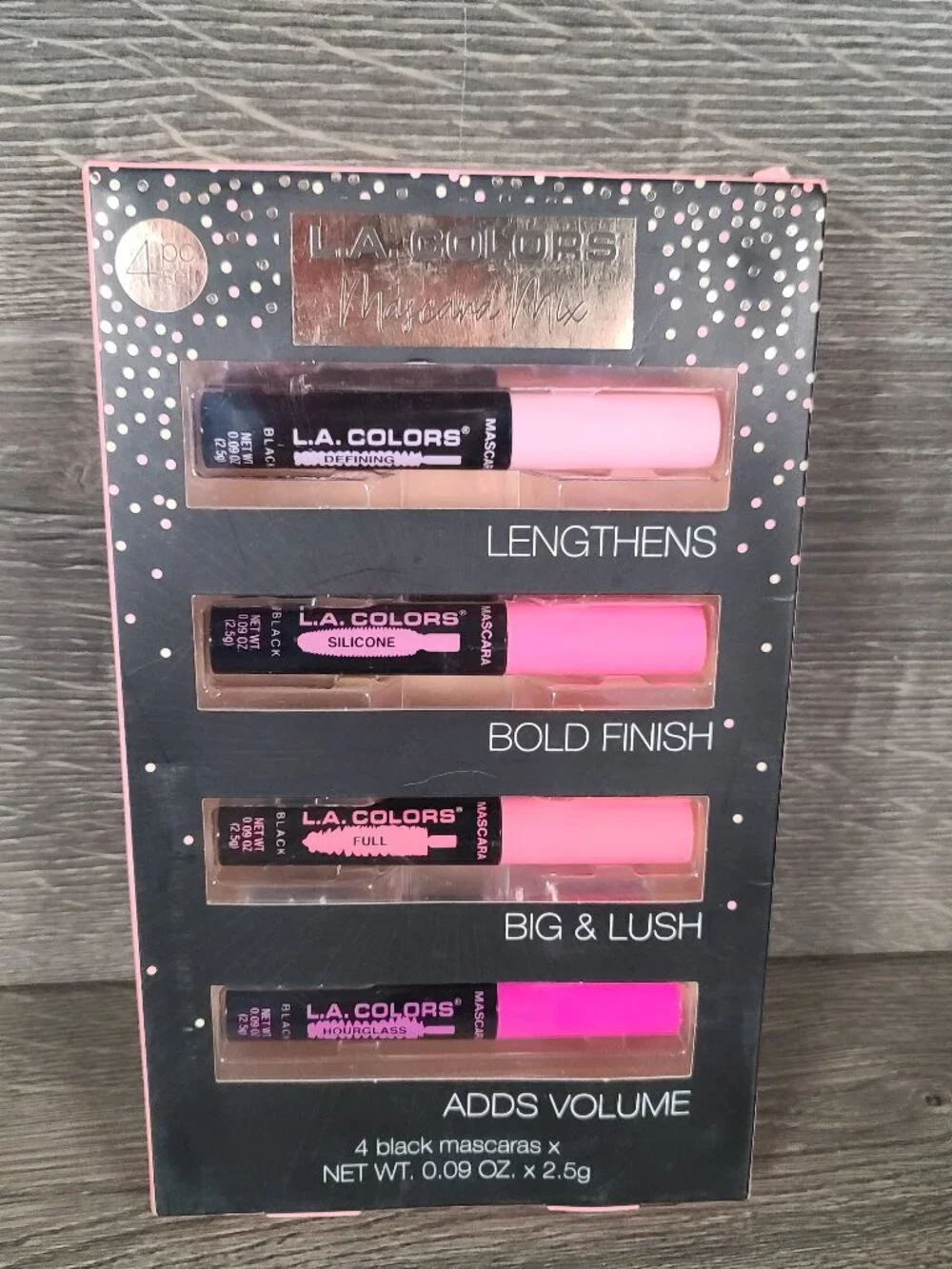 New L.A. COLORS Black Mascara Mix 4 Piece Set