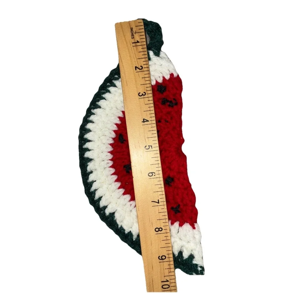 Handmade Trivet Hot Pad Pot Holder Watermelon Crochet Decor Handmade (2) NEW