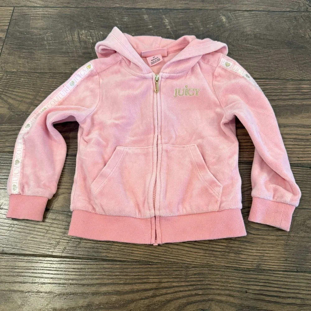 Juicy Couture Toddler‎ Girls Pink Size 2T Velour Long Sleeve Jacket