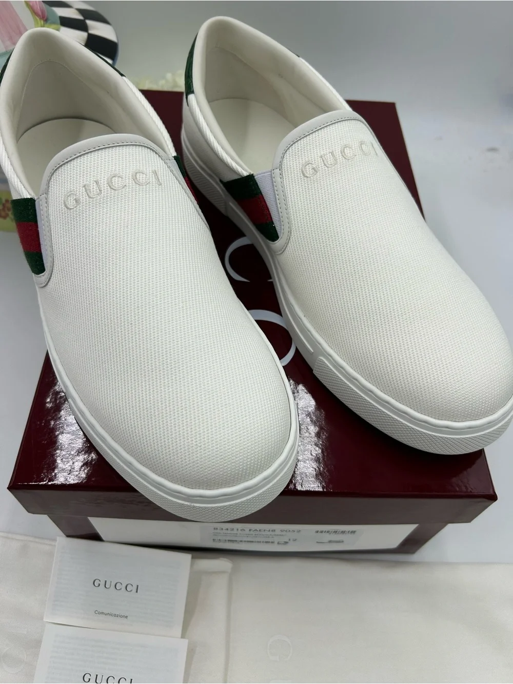Men's Gucci ace slip on sneaker size 12 fits 13 US made in Italy