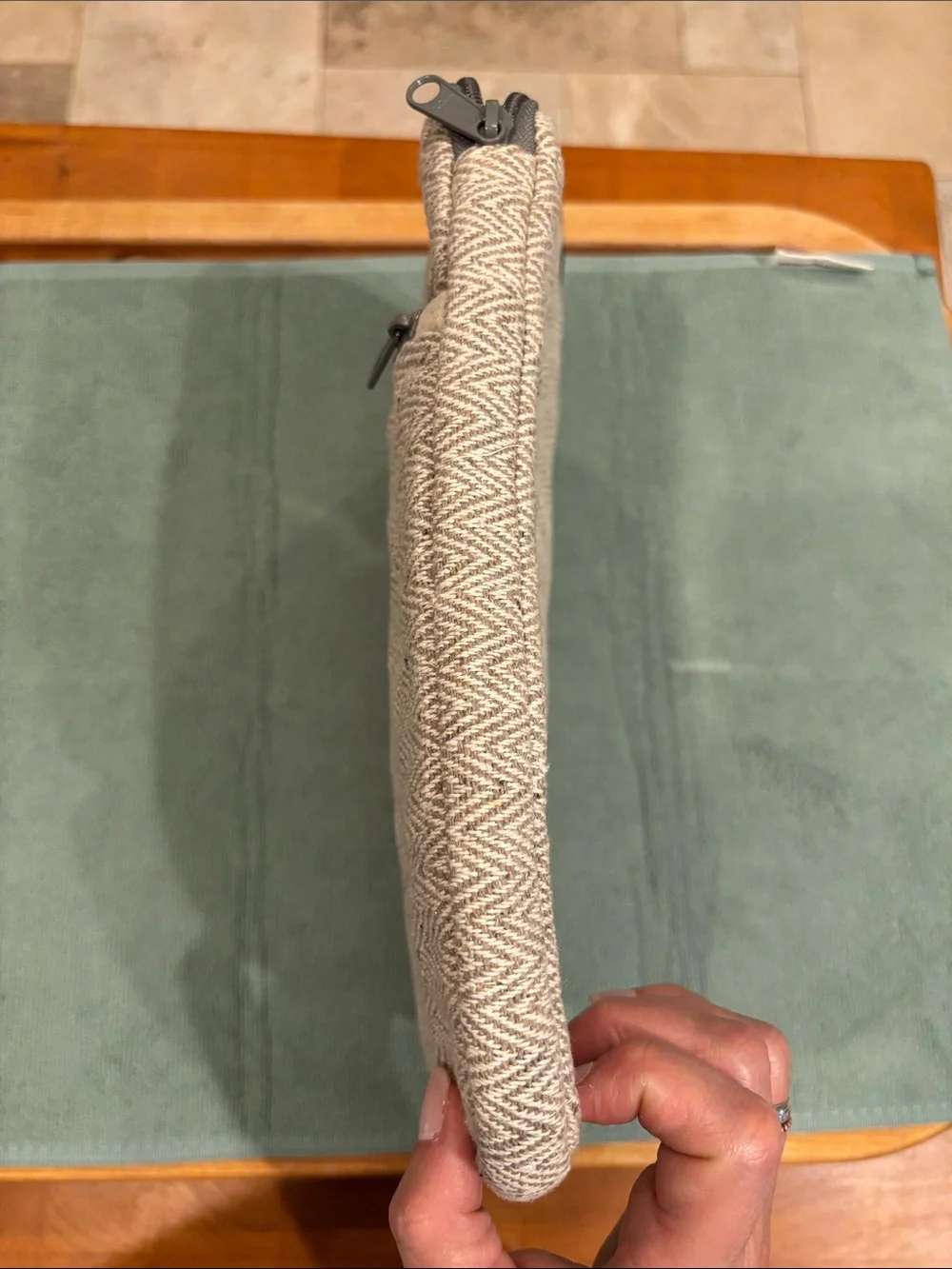Cream Herringbone Tablet or Bible Sleeve