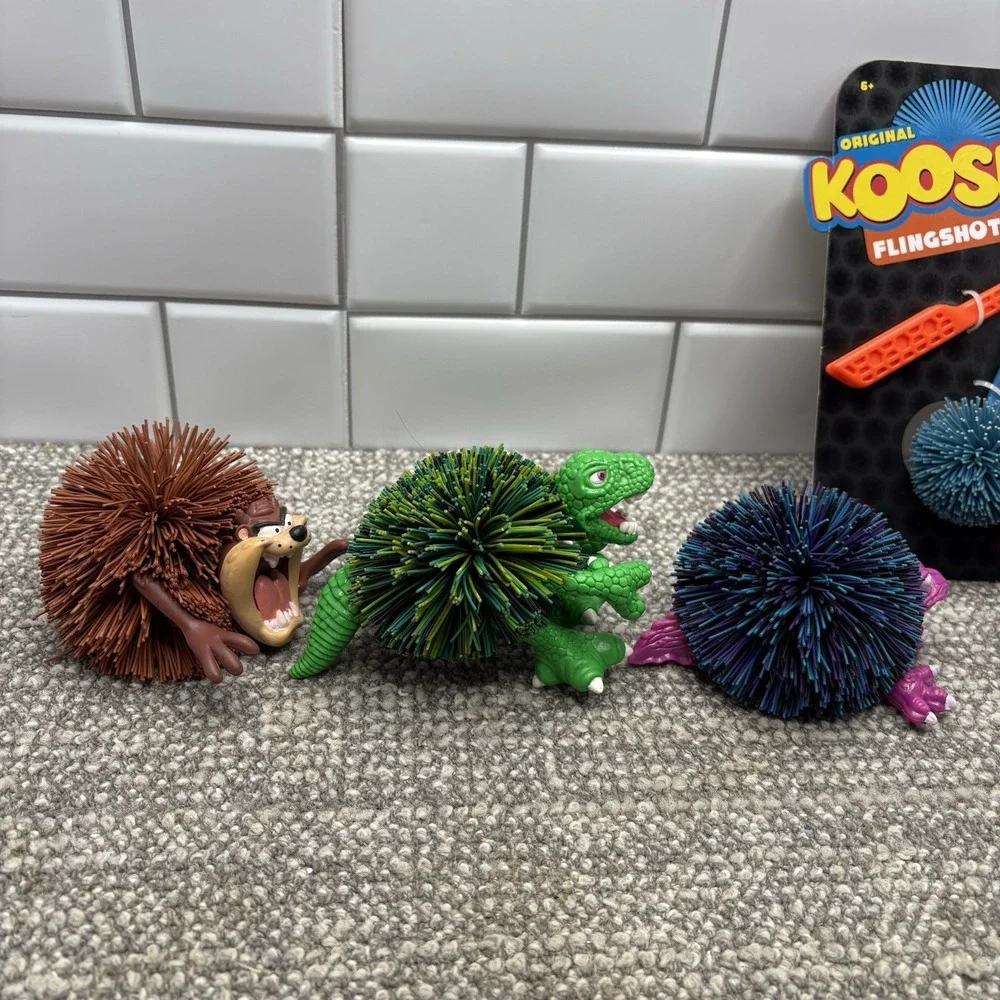 Koosh Ball Set Dinosaurs Tax Plain And Sling Shot Fidget Fun VTG Toys‎