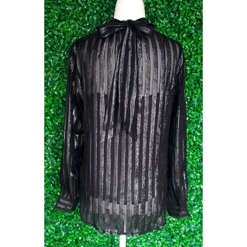 36. J.Crew Mockneck silk chiffon top in stripe