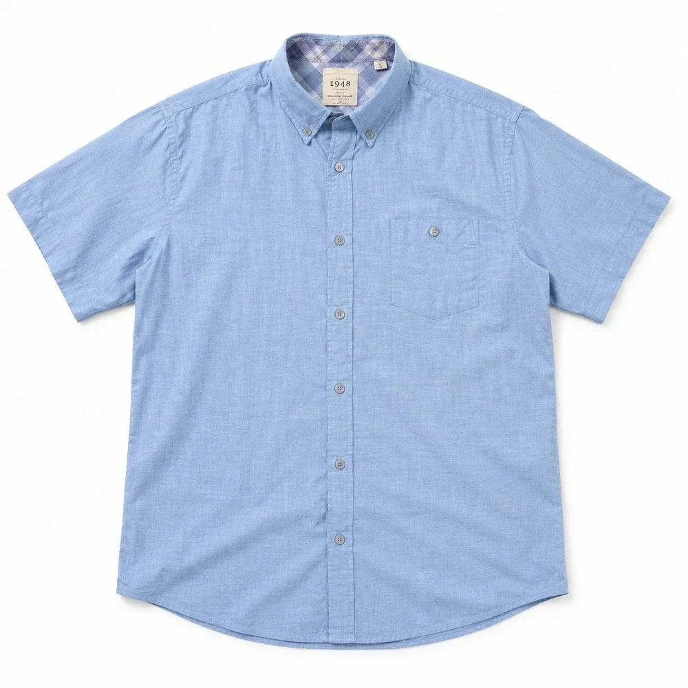 Weatherproof Vintage Men's Short Sleeve Button-Up NWT Blue Size XL