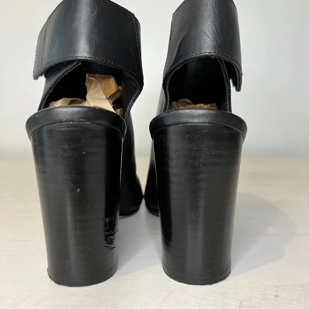 Vince Ingrid Black Leather Slingback Ankle Bootie