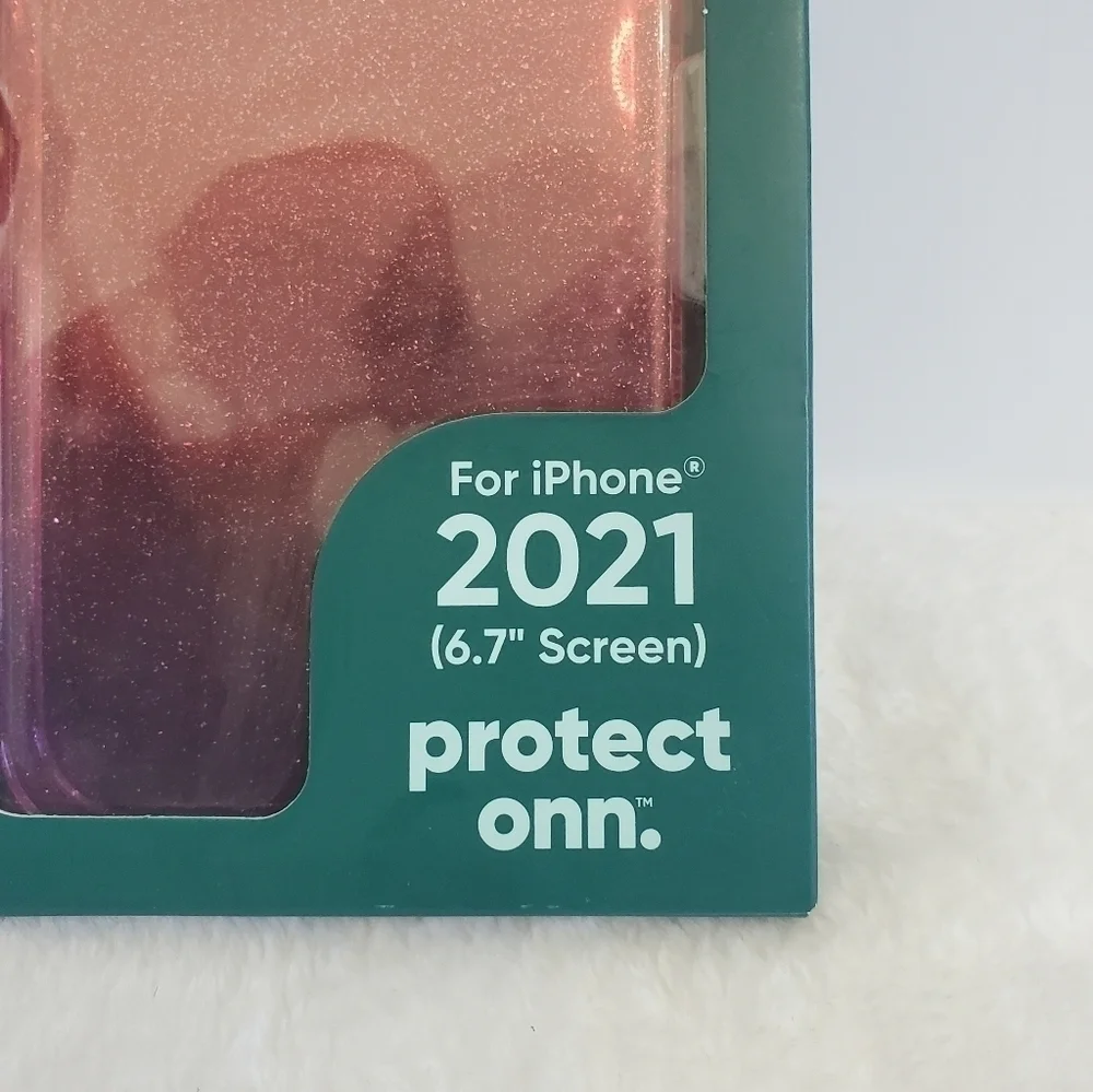 ONN. Purple Pink Red Glitter Ombre IPhone 2021 6.7