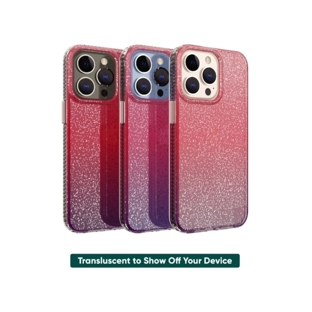 ONN. Purple Pink Red Glitter Ombre IPhone 2021 6.7