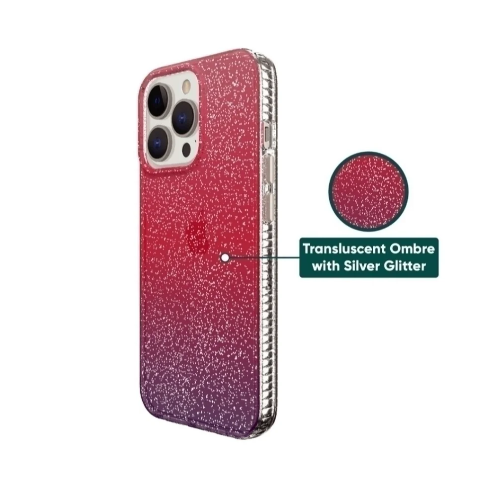 ONN. Purple Pink Red Glitter Ombre IPhone 2021 6.7