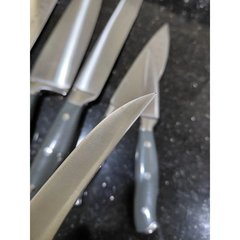Set Of 6 Sabatier Knives Gray Rivet Handles 21D890