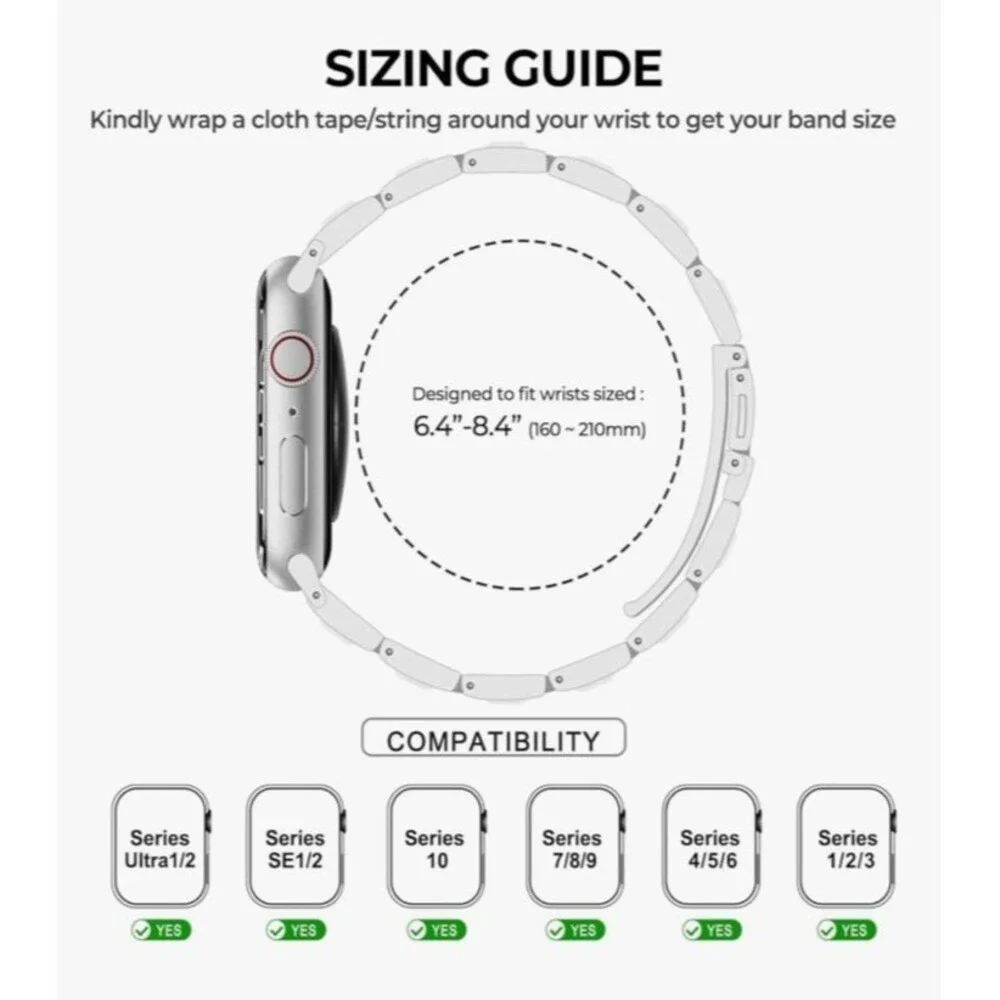 Handodo Guard Band Apple Watch Bend Silver White Catseye 42mm (44/45/46/49mm)