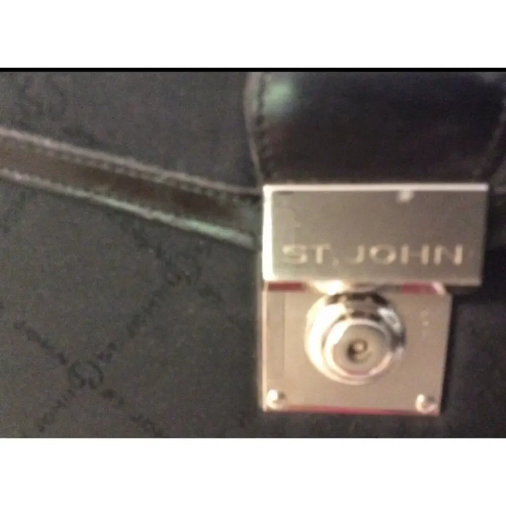 St. John Briefcase/Large Satchel/Black With Gold Hardware
