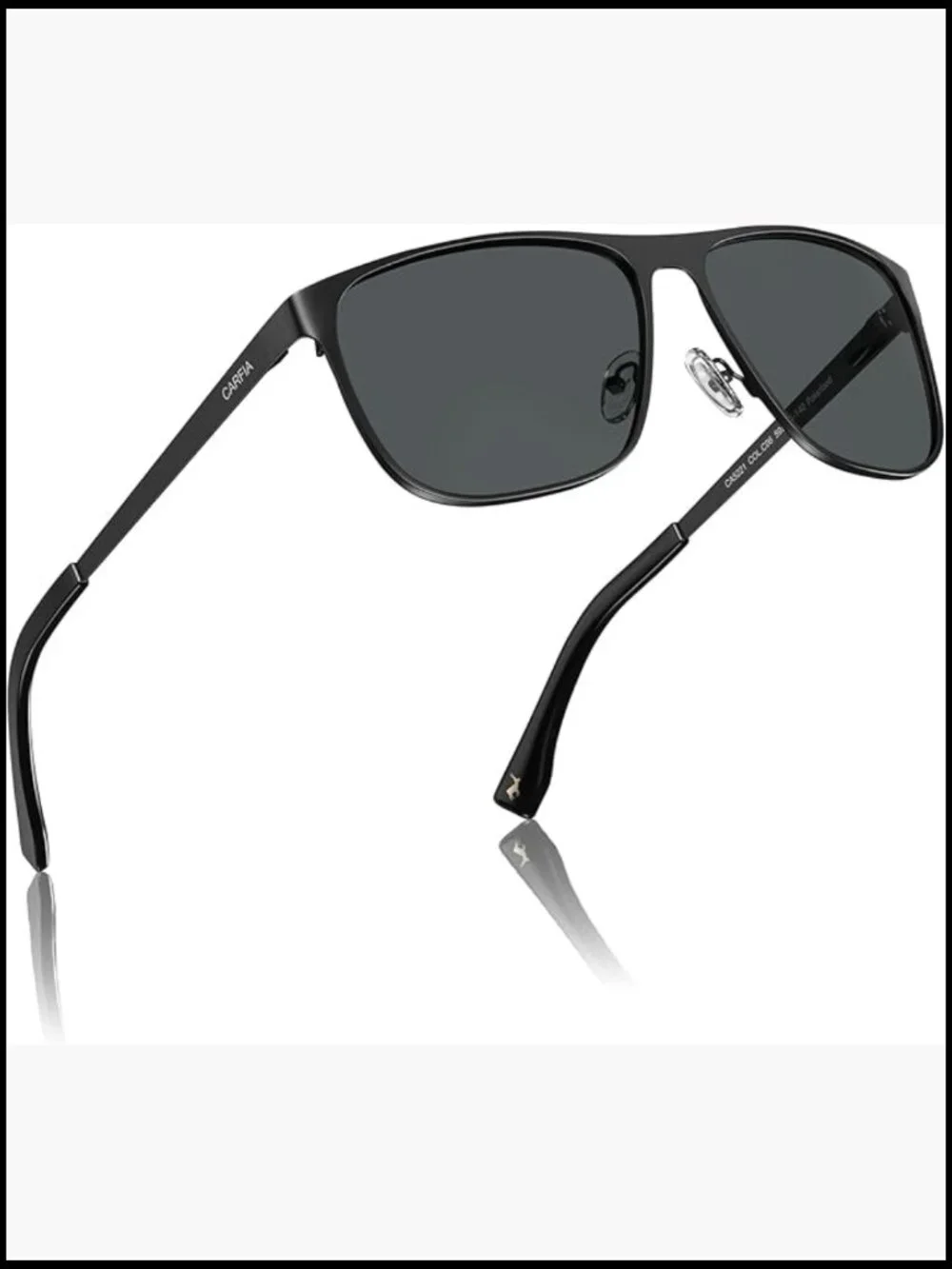 Spring Hinge Metal Polarized Sunglasses UV Protection Lightweight Square Sun