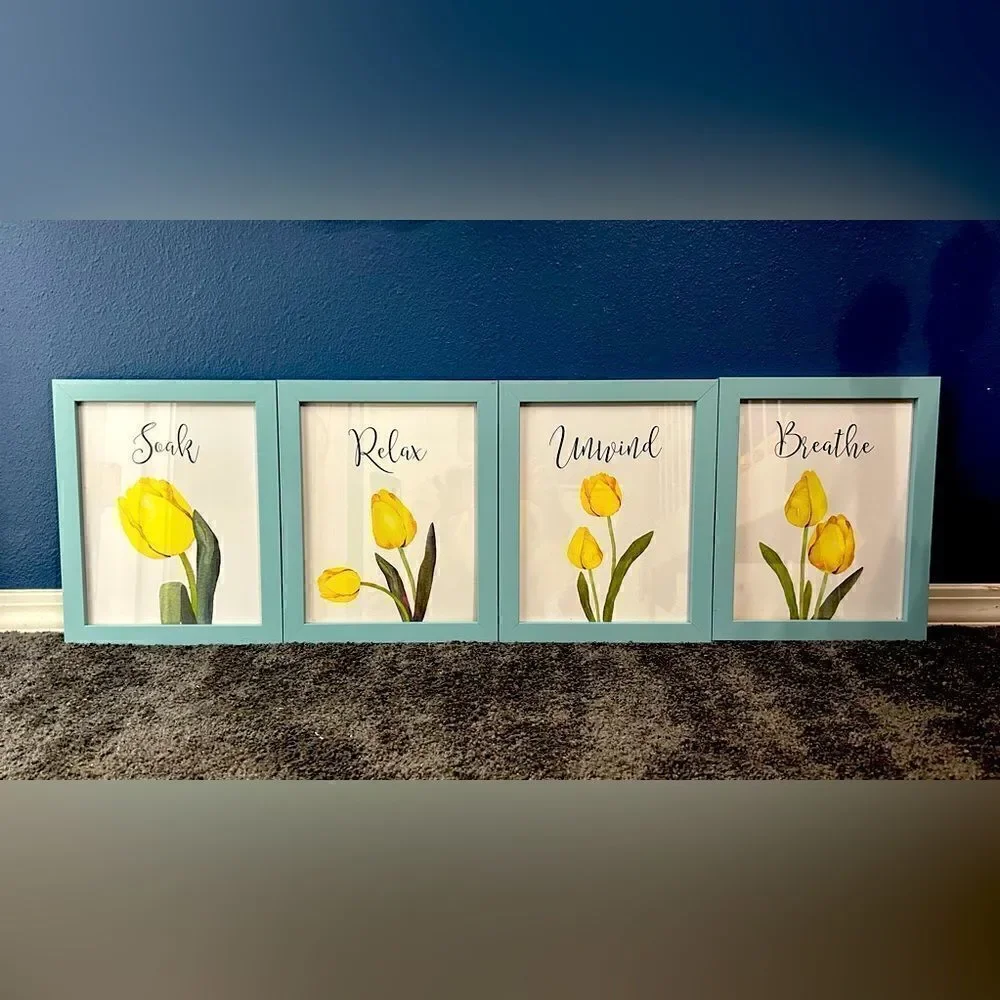 4 Framed Prints for Bathroom decor