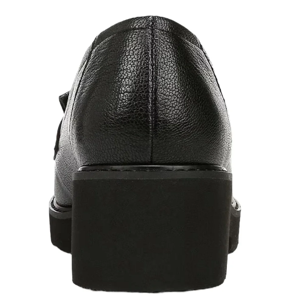 Naturalizer Womens Size 9 Black Desmond Leather Tassel Platform Loafer Lug Sole