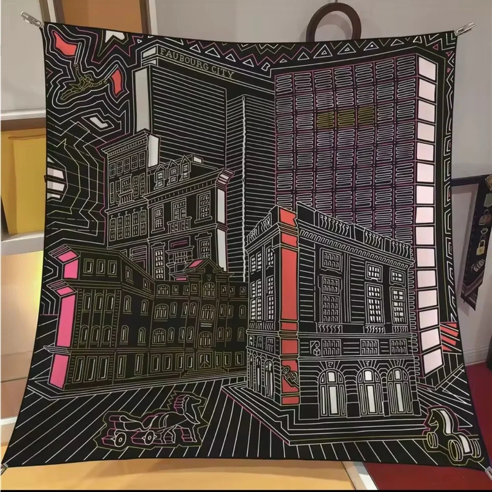 Architectural Print Scarf silk scarf