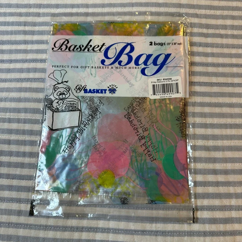 Gift Basket Basics 2 Pack Happy Birthday Balloon Basket Bags 22x30 SKU‎ 834538