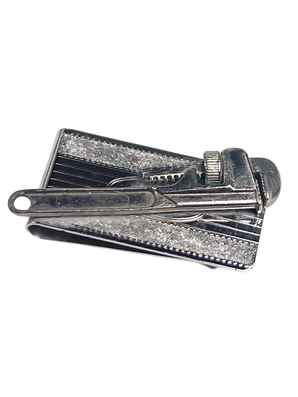 Vintage Pipe Wrench Silver Tone Money Clip Plumber Handyman Construction