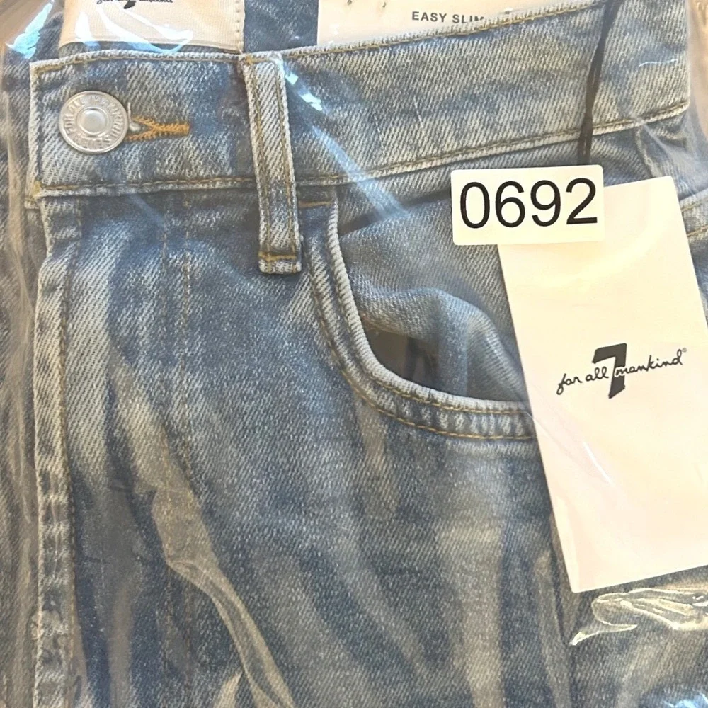 New W/Tag 7 For All Mankind Jeans Womens Size 25 Distressed Blue Denim MRSP $228