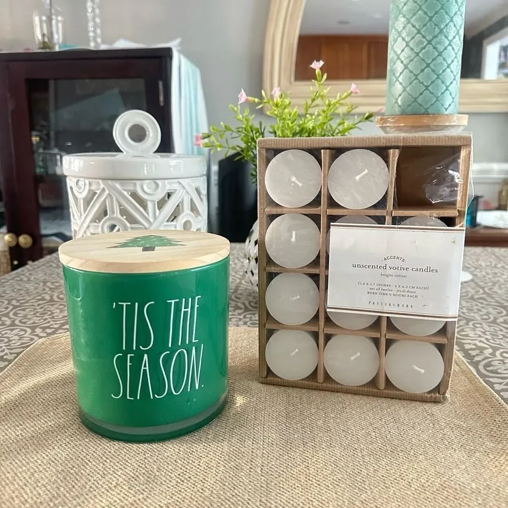 Pottery Barn Votive‎ Candles + Rae Dunn Scented Large Candle Lot