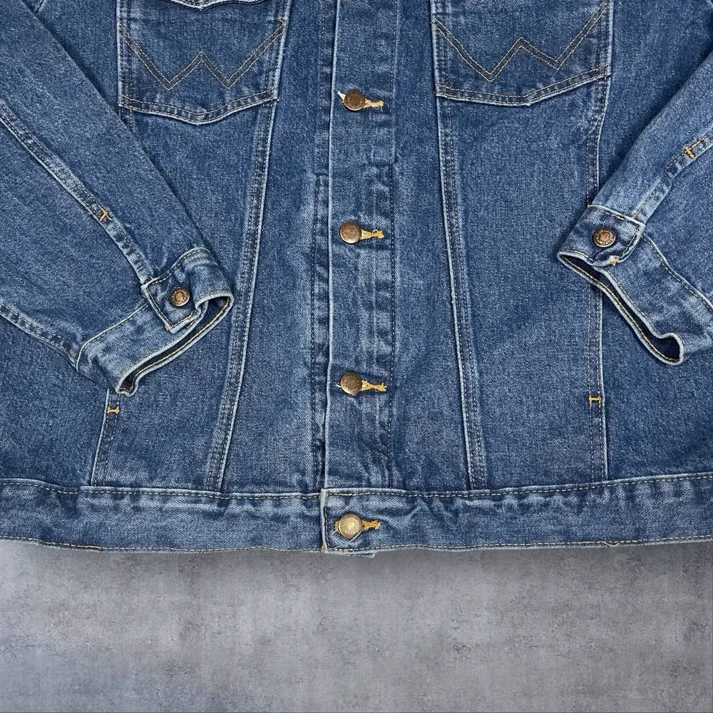 Wrangler Denim Trucker Jacket Mens XL Unlined‎ Western Rodeo Ranch Rodeo