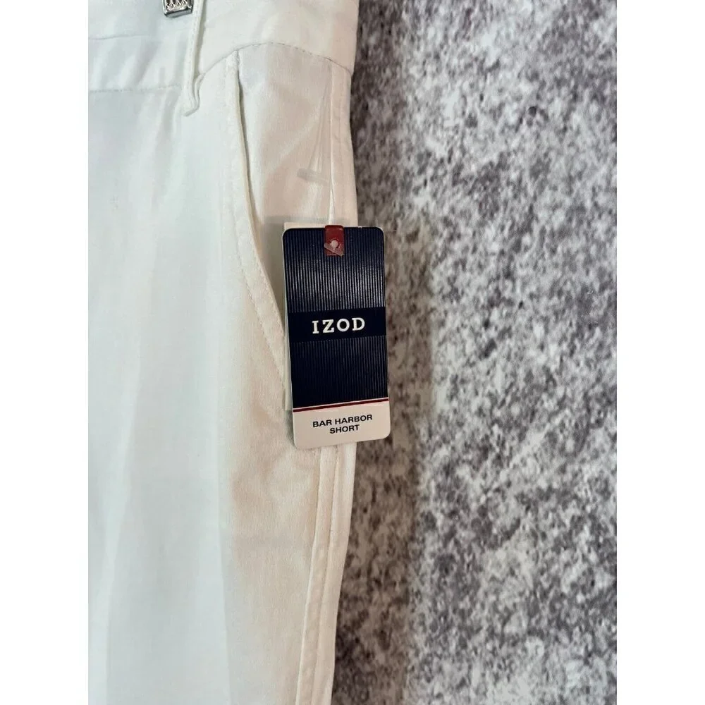 Izod Shorts Women's 10 White Chino‎ Bar Harbor Khaki Golf Preppy Stretch NEW