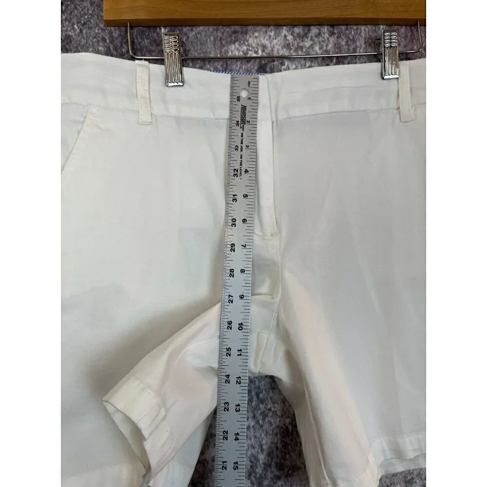 Izod Shorts Women's 10 White Chino‎ Bar Harbor Khaki Golf Preppy Stretch NEW