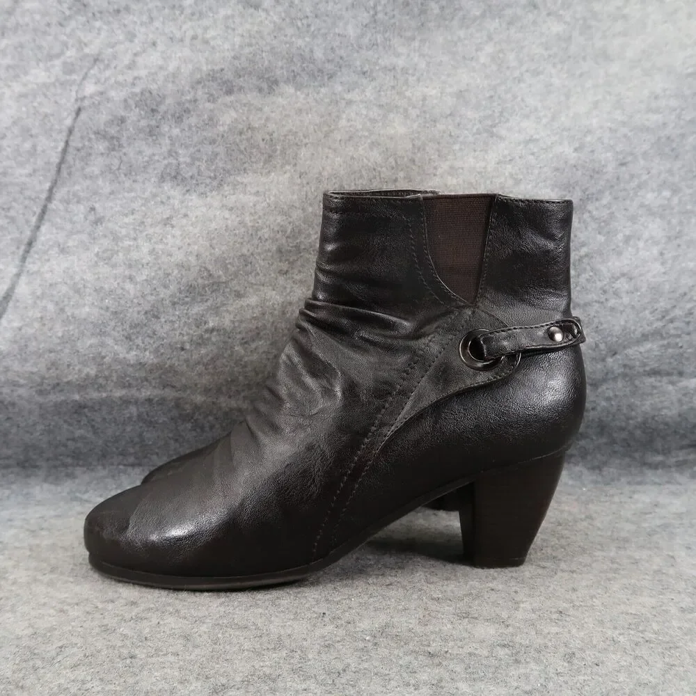 Spring Step Shoes Womens 39 Patrizia Bootie Block Heel Slouchy Leather Fashion