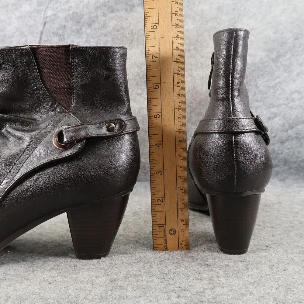 Spring Step Shoes Womens 39 Patrizia Bootie Block Heel Slouchy Leather Fashion