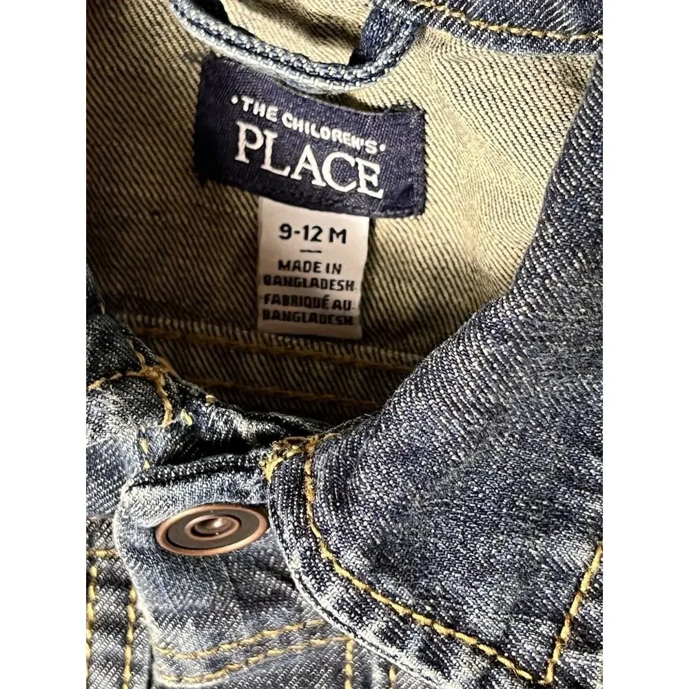 Children's Place Baby Denim Trucker Jacket 9–12 Months Blue Jean‎ Button Front