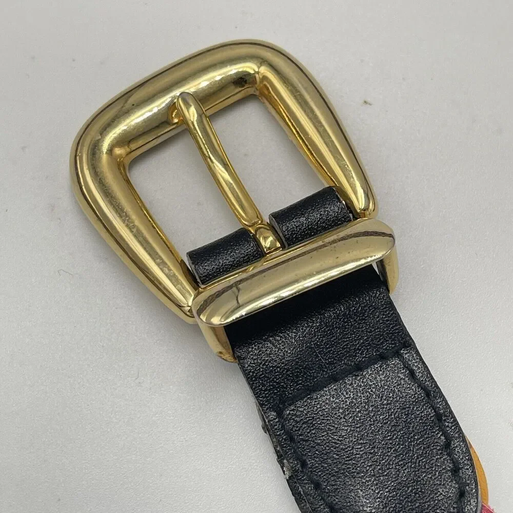 Omega Womens Braided Leather Belt Multicolor Woven SIZE MEDIUM 34