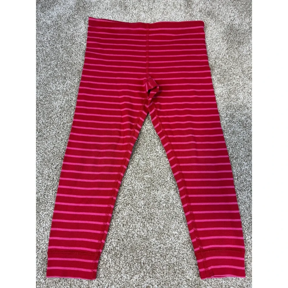 LOT Hanna Andersson Girls Dress Pink Red Striped Leggings 110 5T Scandi Play
