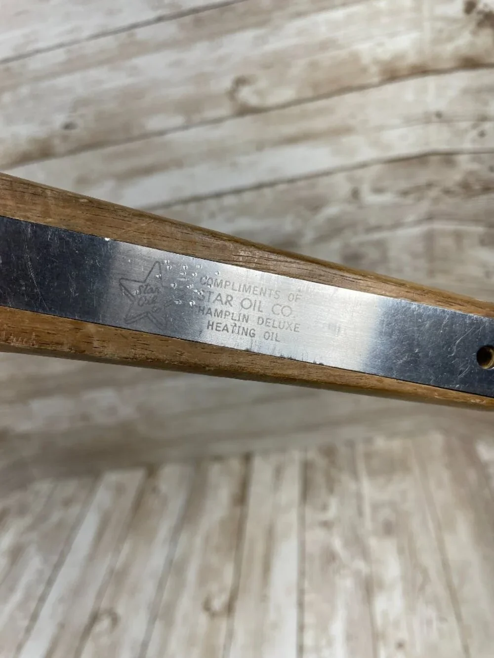 Vtg Vernco ICE CREAM SPADE SCOOP Stainless Steel Wooden Handle Star Oil Co 10