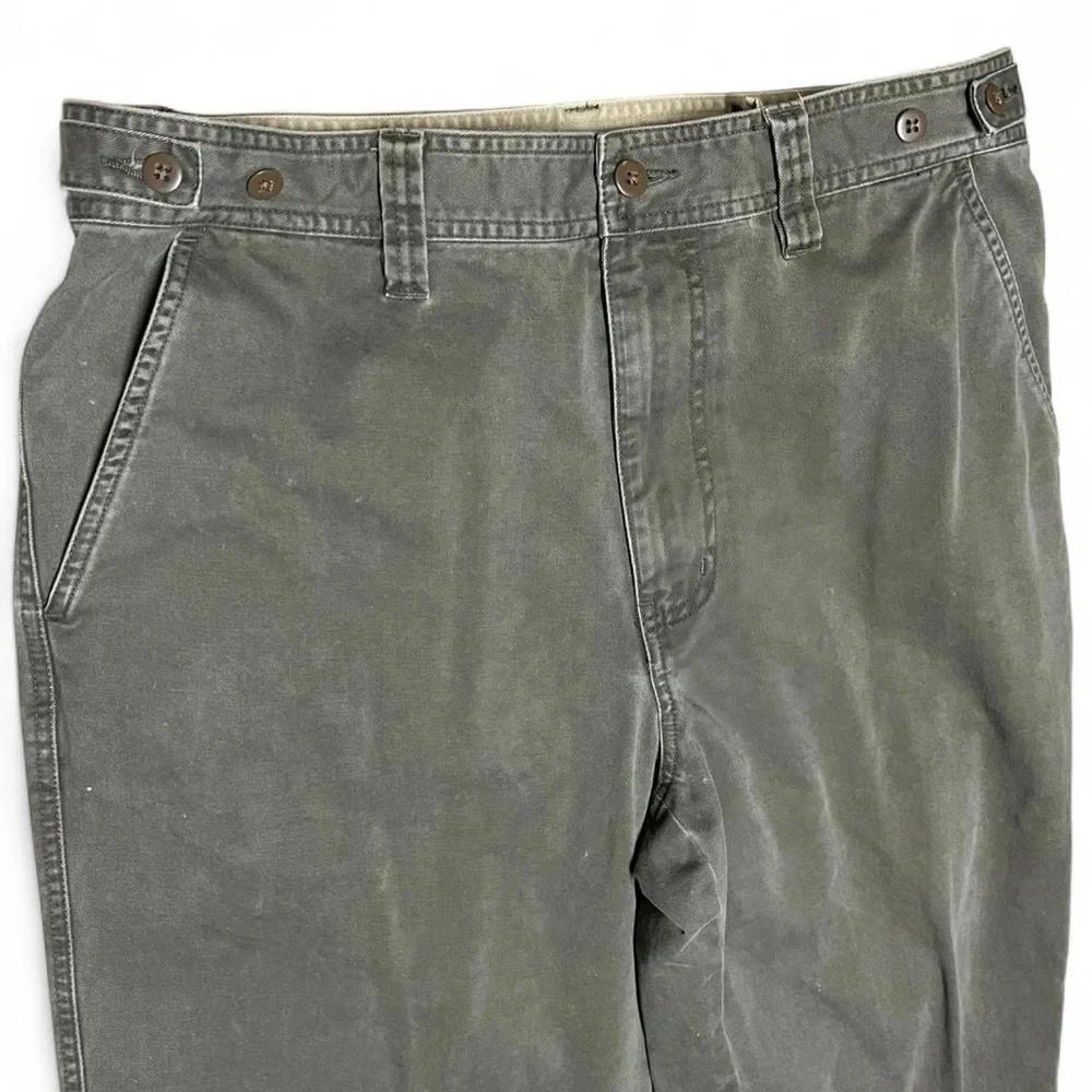Vintage Y2K Express 36x32 Green Baggy Flap Pocket Chino Mens Pants Wide Leg