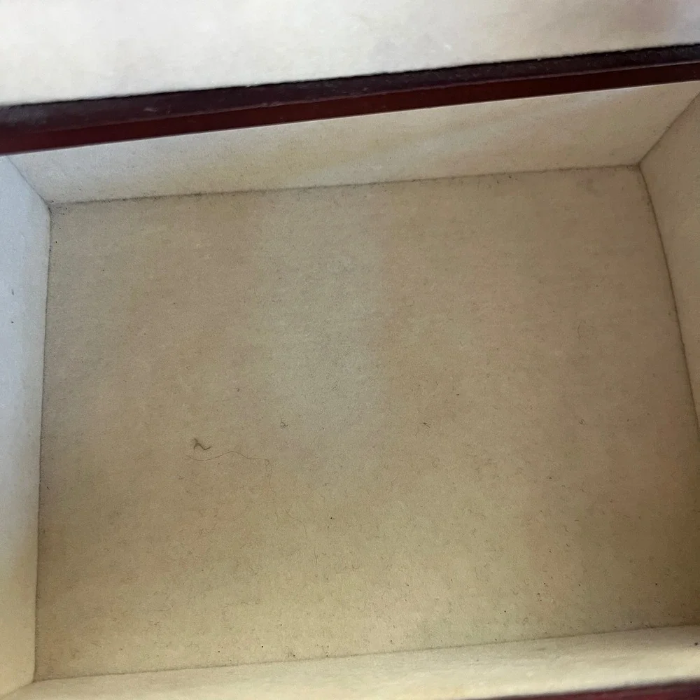 Vintage Style Wooden Jewelry Box Etched Glass Door Drawer Organizer