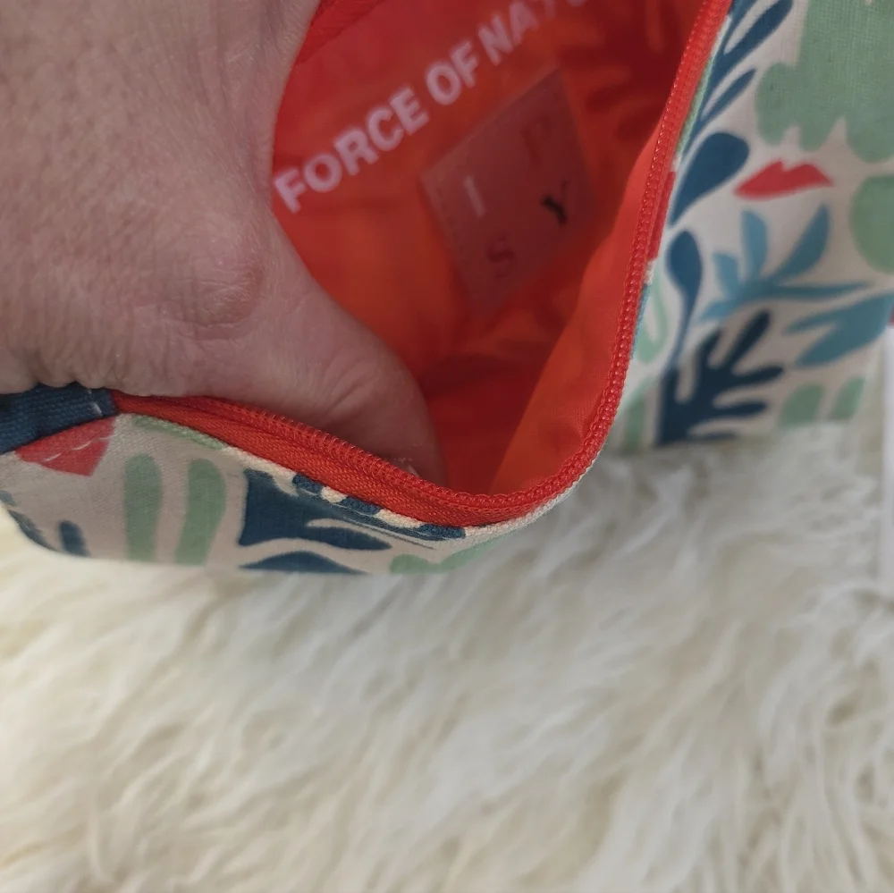 Ipsy Glam Bag Blue Orange Abstract Cosmetics Bag