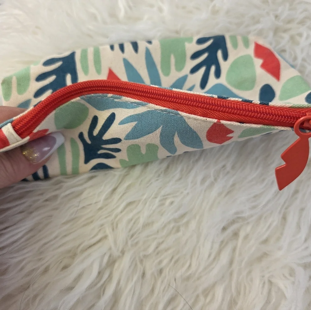Ipsy Glam Bag Blue Orange Abstract Cosmetics Bag