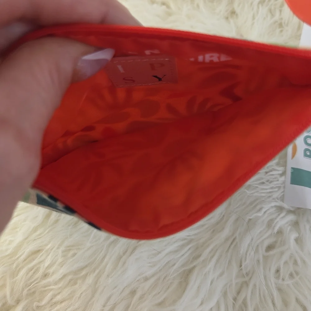 Ipsy Glam Bag Blue Orange Abstract Cosmetics Bag