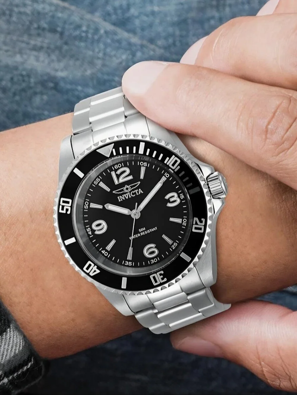 Invicta Specialty Rowan Black Dial / Stainless Steel 40mm Men's Watch NEW