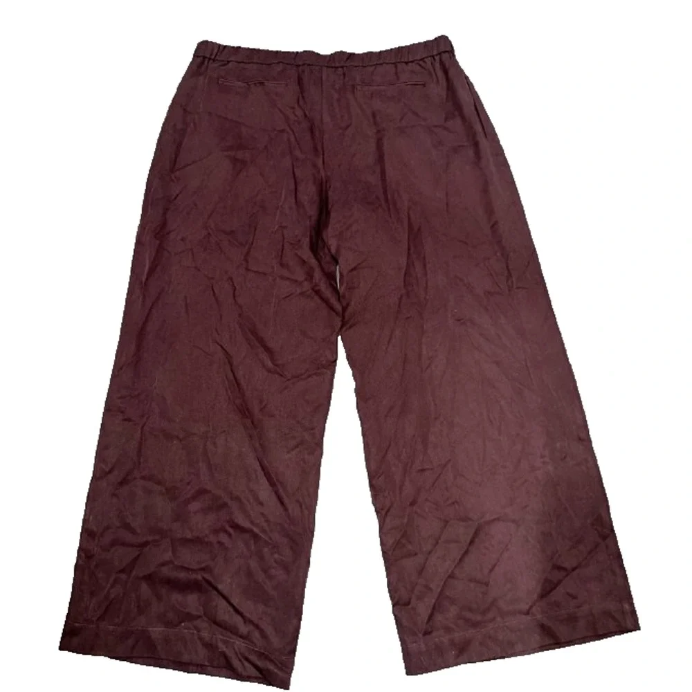 Reformation organic cotton Women's Brown Woven Wide-leg Trousers 2X A005961