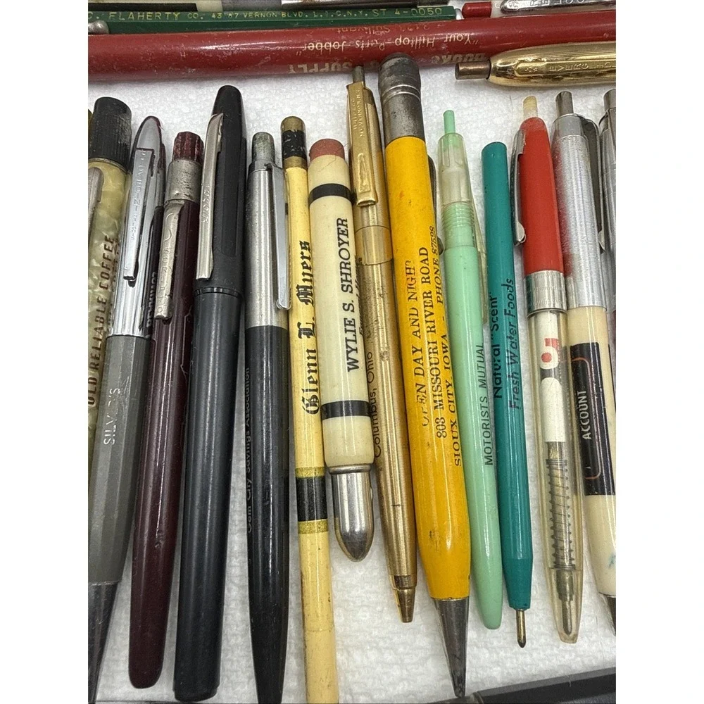 Lot of 60 Vintage Advertising Pens Pencils (untested)