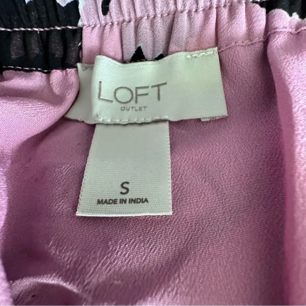 LOFT Floral Skirt Womens Flowy Pleated Dressy Career SZ S