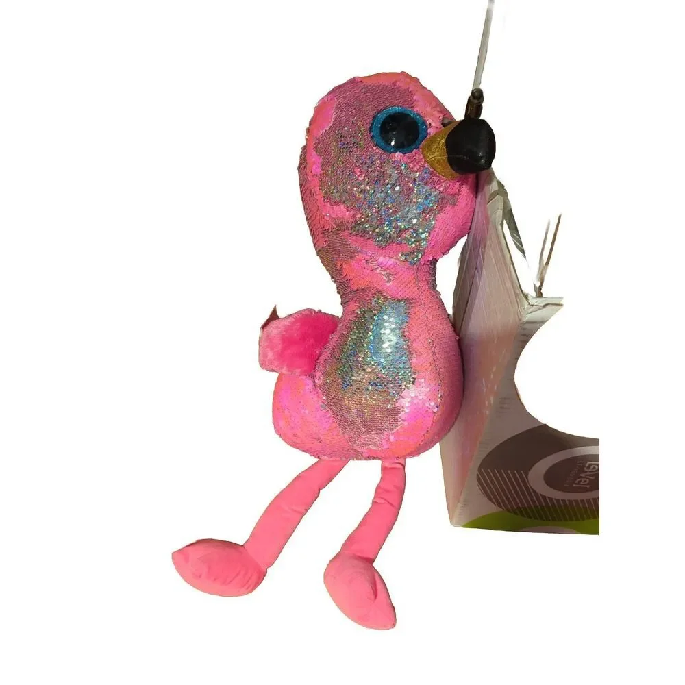 Large TY Flippables Sequin Plush - PINKY the‎ Flamingo