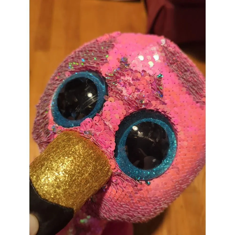 Large TY Flippables Sequin Plush - PINKY the‎ Flamingo