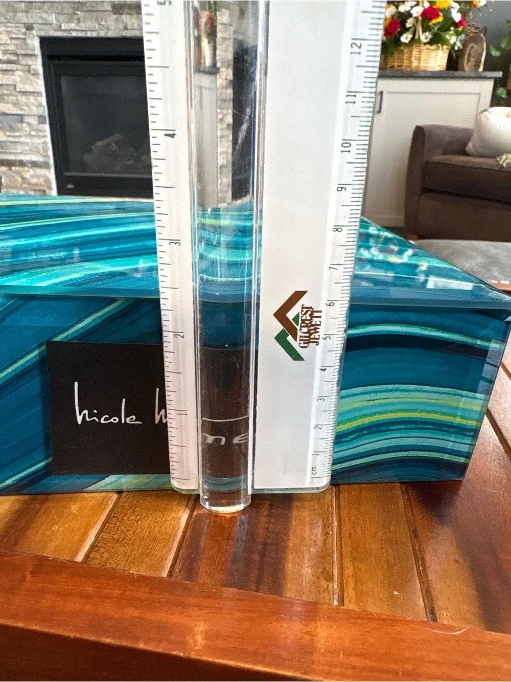 Nicole Miller Home Teal Blue Large Designer Jewelry / Vanity Box