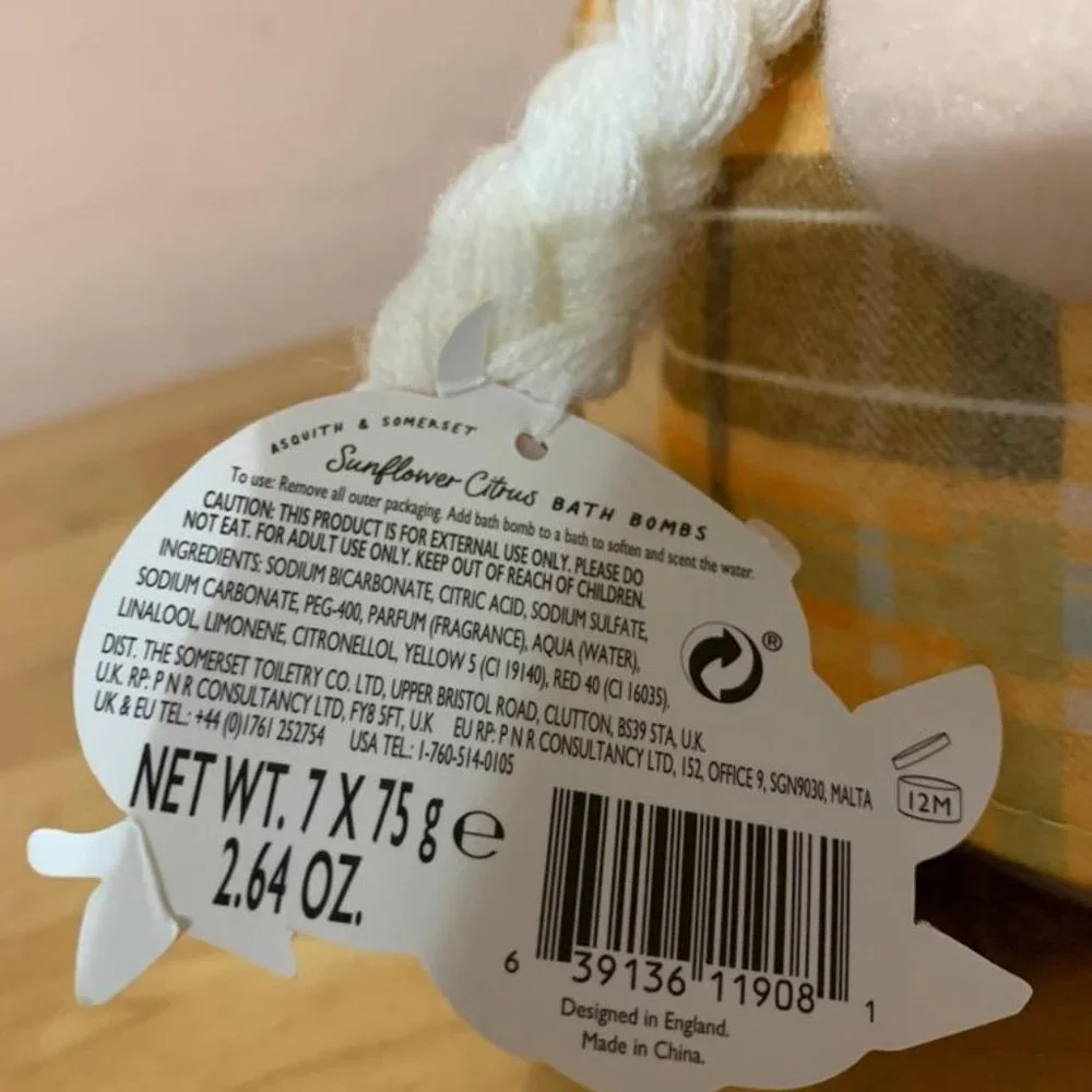 Asquith and Somerset Gnome filled with  sunflower citrus bath bombs