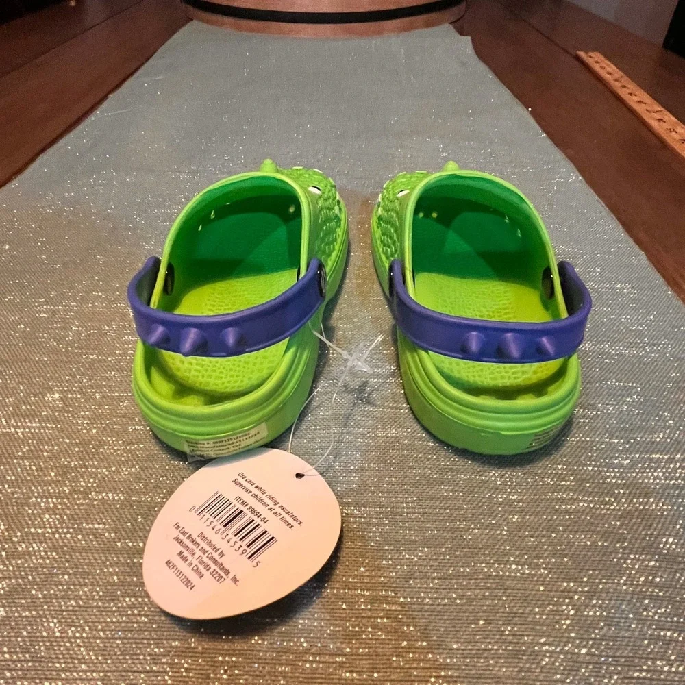 Kids Sunwear Green Dinosaur Clog Sandals Toddler Size 1 Slip On‎ Back Strap New