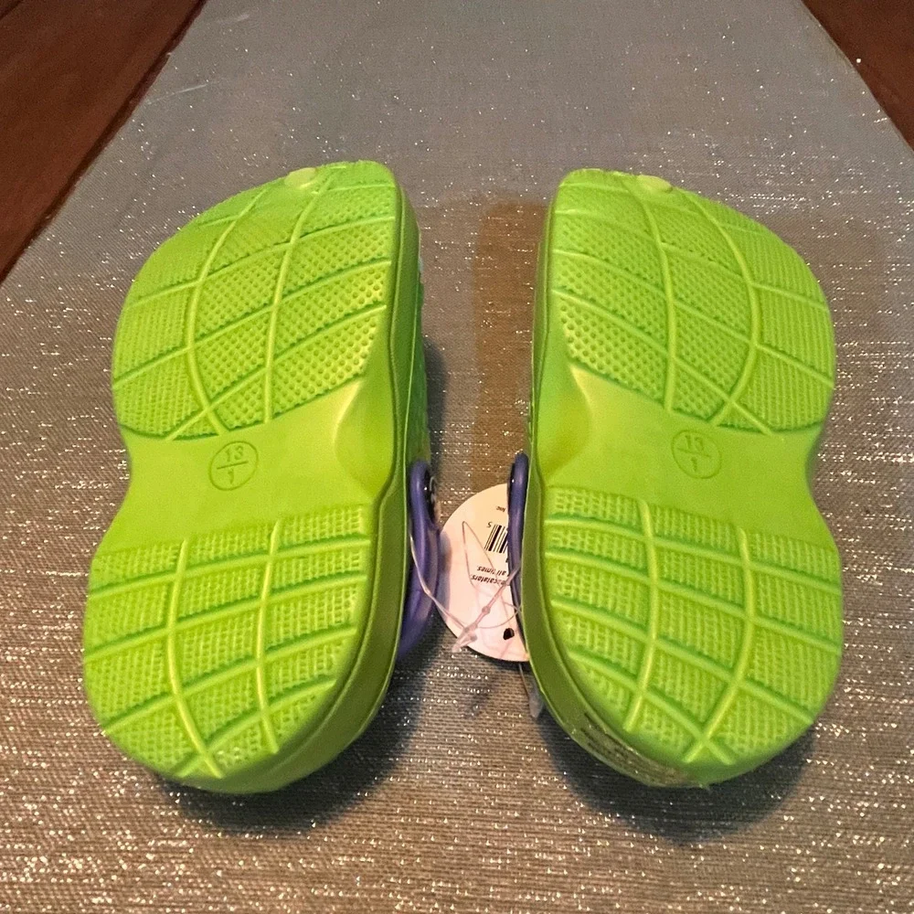 Kids Sunwear Green Dinosaur Clog Sandals Toddler Size 1 Slip On‎ Back Strap New