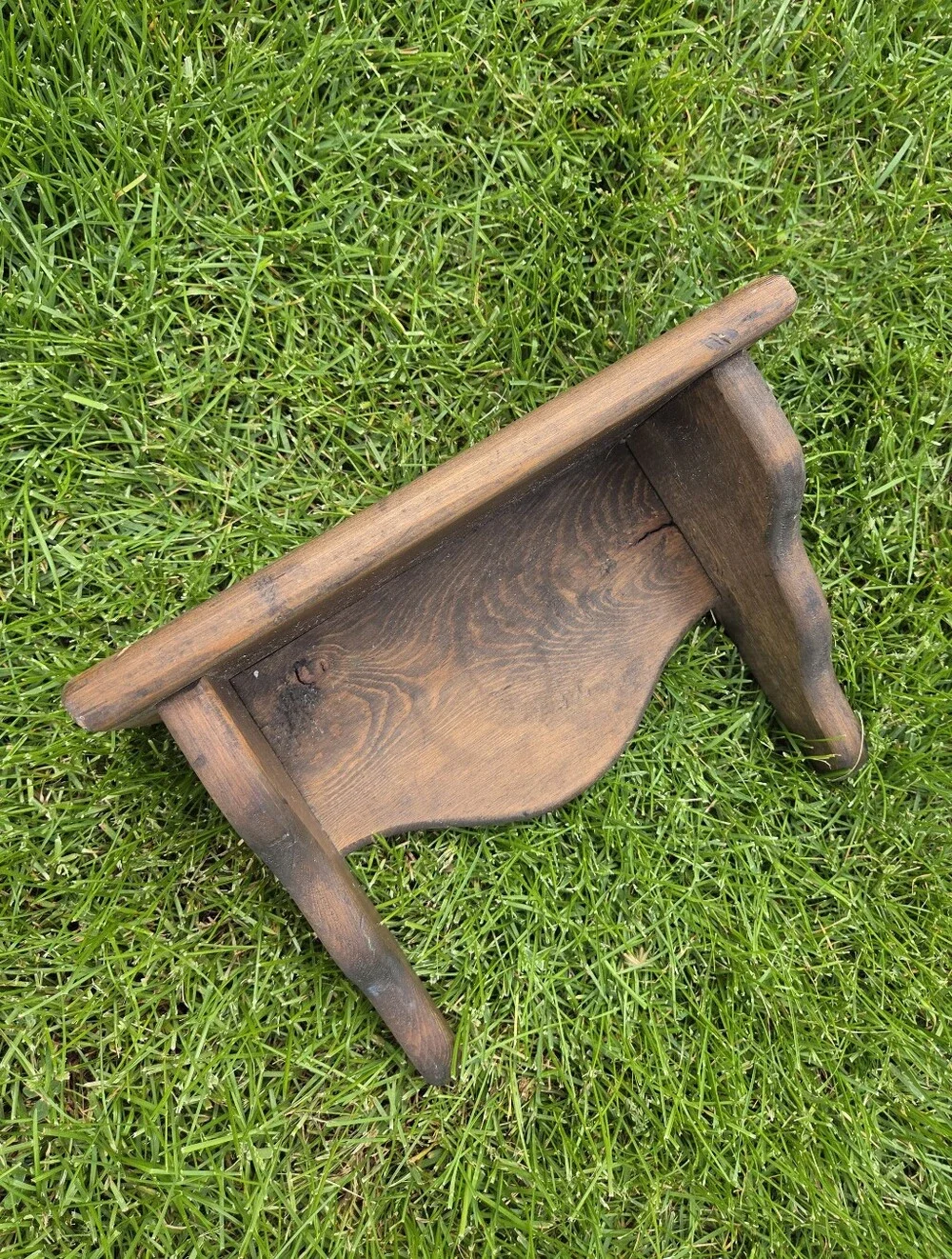 Vintage Kuiper Signed Wood Wall Shelf - Scalloped Cottagecore Floating Display -