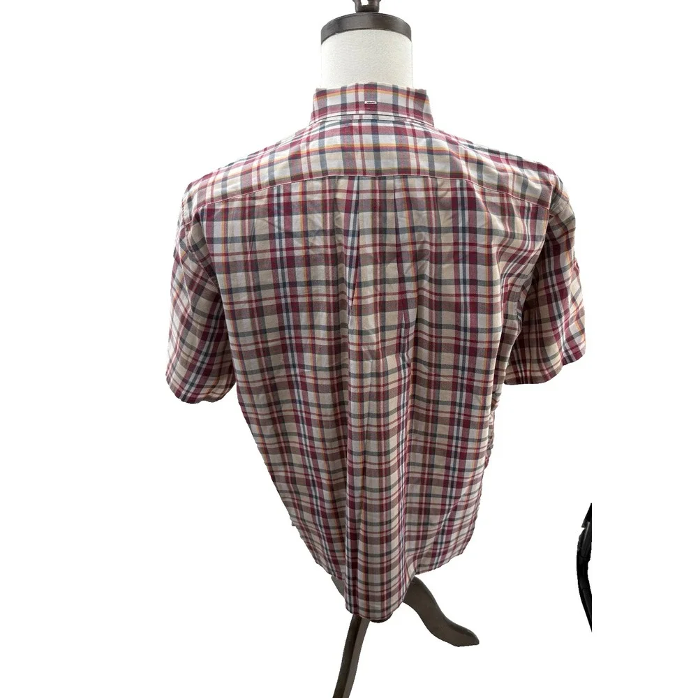 Polo Ralph Lauren Greggor Mens Short Sleeve Plaid Button Down Shirt Large